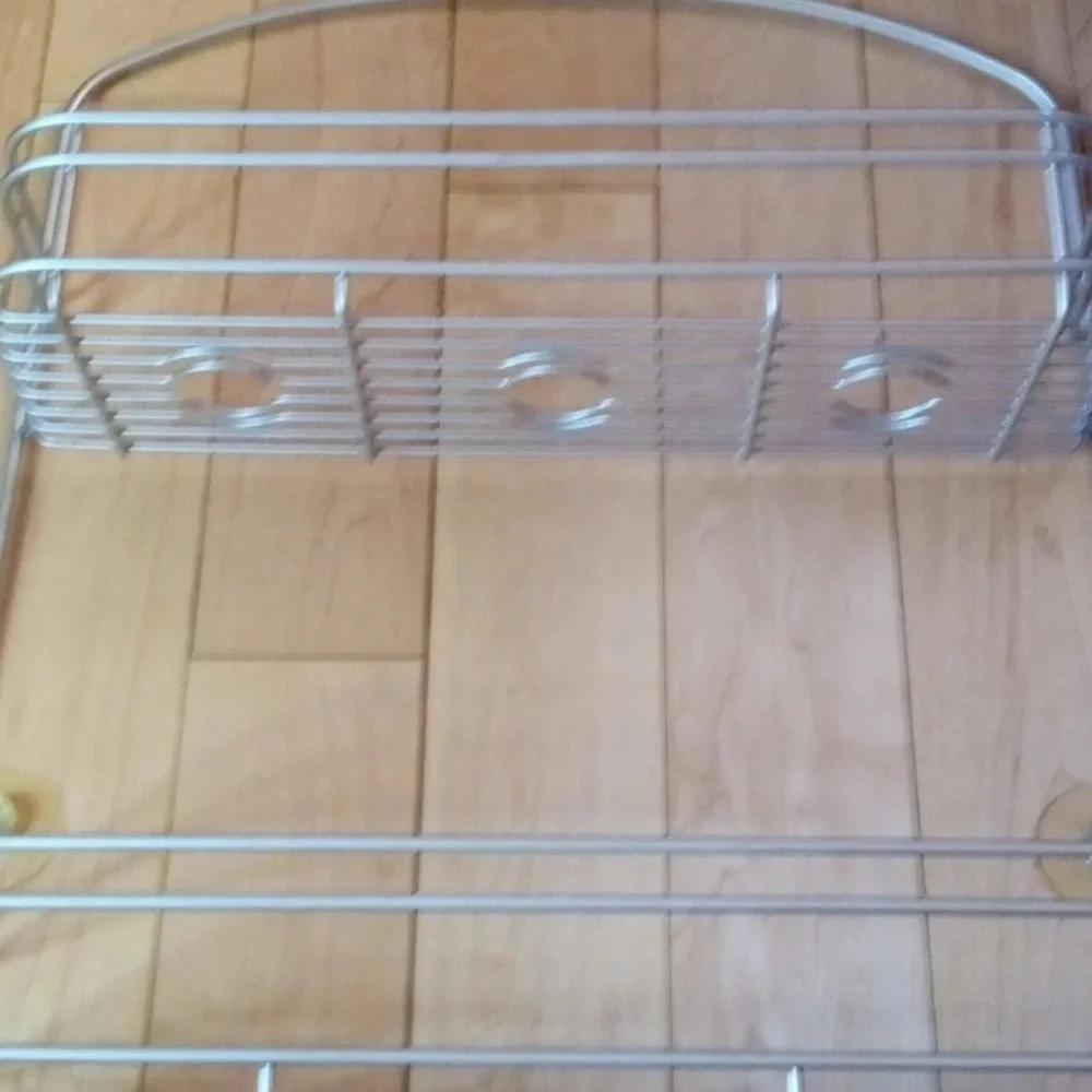 Brushed Nickel bathroom shower caddy